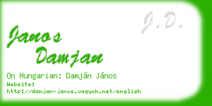 janos damjan business card